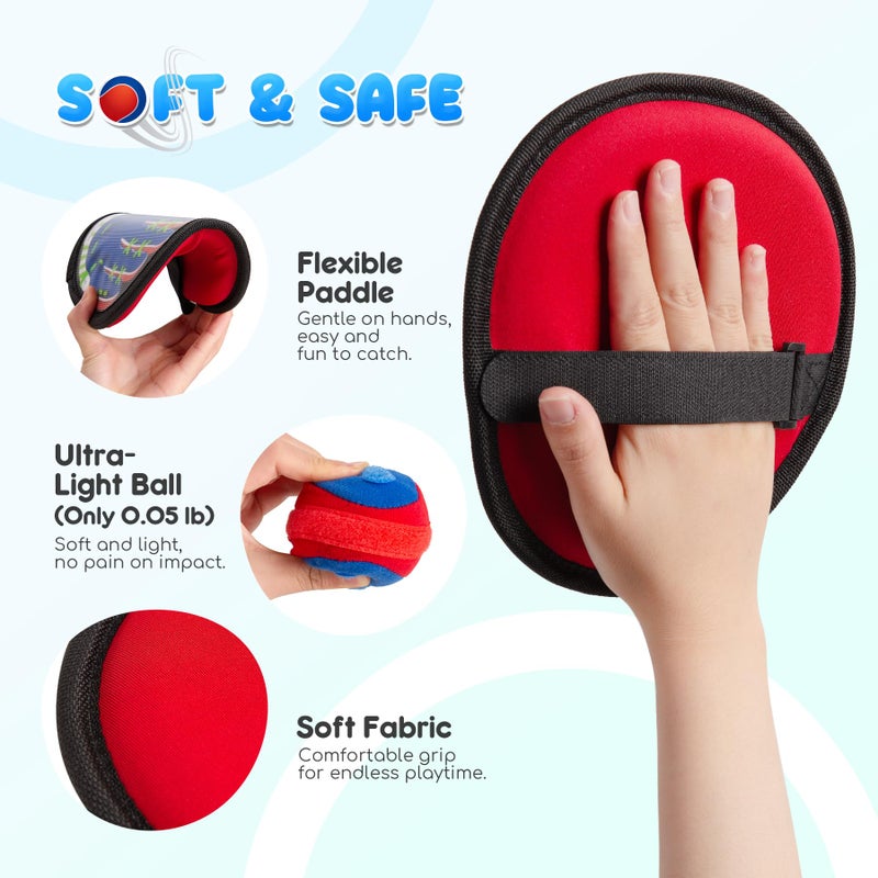 Playzap Toss and Catch Ball Set - Ultra Soft & Safe Toddler Baseball Gloves Designed for Pain-Free - Kids Games Toys Indoor Outdoor - Great for Yard Beach Pool - Gift for Boys Girls 2-4 5-7 8-10 Years - Image 2